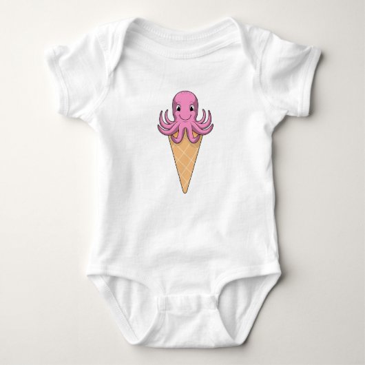 Oktopus mit Eiscreme Baby Strampler (Vorderseite)