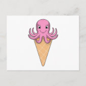 Oktopus mit Eiscreme Postkarte (Vorderseite)