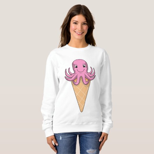 Oktopus mit Eiscreme Sweatshirt (Vorne ganz)