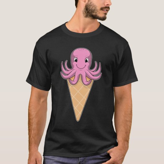 Oktopus mit Eiscreme T-Shirt (Vorderseite)