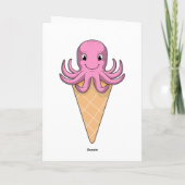 Oktopus mit Eistüte Karte (Rückseite)