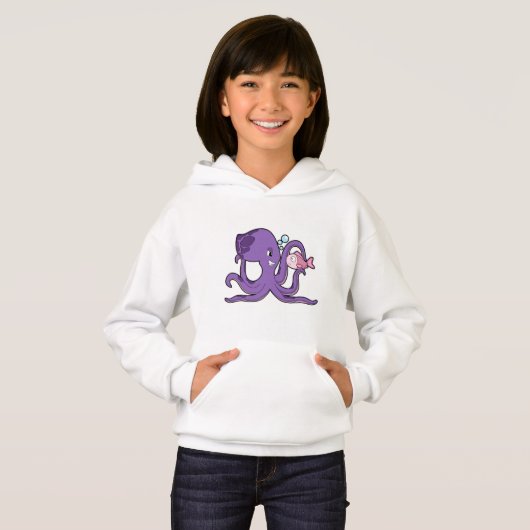 Oktopus mit Fisch.PNG Hoodie (Vorne ganz)