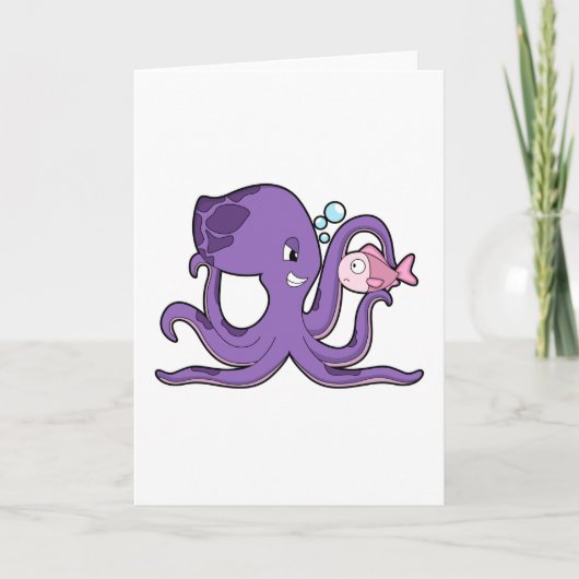 Oktopus mit Fisch.PNG Karte (Vorderseite)