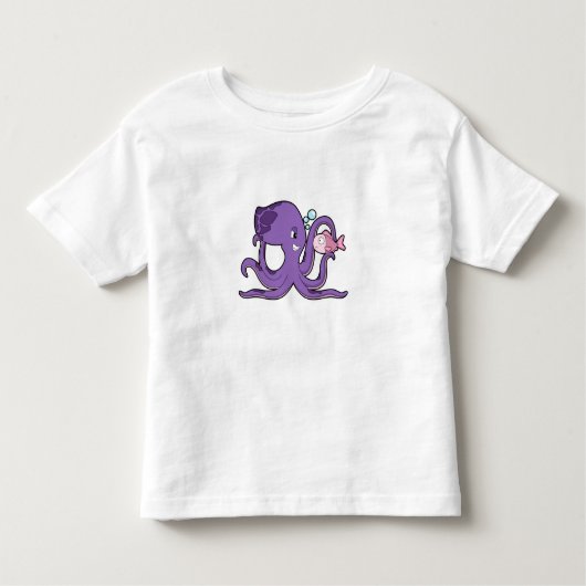 Oktopus mit Fisch.PNG Kleinkind T-shirt (Vorderseite)