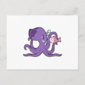 Oktopus mit Fisch.PNG Postkarte (Vorderseite)