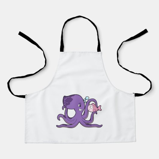 Oktopus mit Fisch.PNG Schürze (Vorderseite)