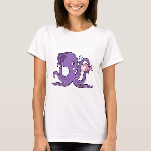 Oktopus mit Fisch.PNG T-Shirt (Vorderseite)