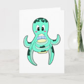 Oktopus mit Flasche Milch Karte (Vorderseite)