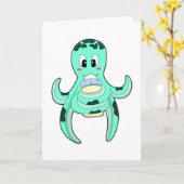 Oktopus mit Flasche Milch Karte (Gelbe Blume)