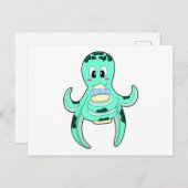 Oktopus mit Flasche Milch Postkarte (Vorne/Hinten)