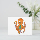 Oktopus mit Flasche.PNG Postkarte (Stehend Vorderseite)