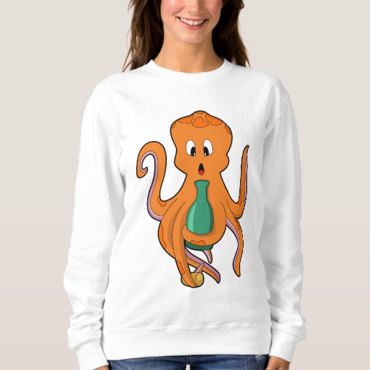 Oktopus mit Flasche.PNG Sweatshirt (Vorderseite)