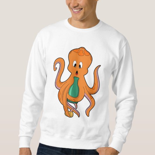 Oktopus mit Flasche.PNG Sweatshirt (Vorderseite)