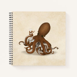 Oktopus mit Flask Steampunk Chemie Notizblock