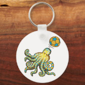 Oktopus mit Fußball Schlüsselanhänger (Vorderseite)