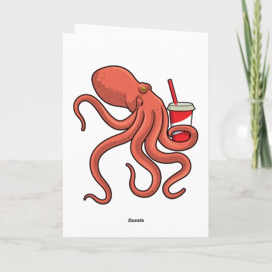 Oktopus mit Getränk Karte (Rückseite)