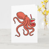 Oktopus mit Getränk Karte (Gelbe Blume)
