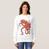 Oktopus mit Getränk Sweatshirt (Vorne ganz)