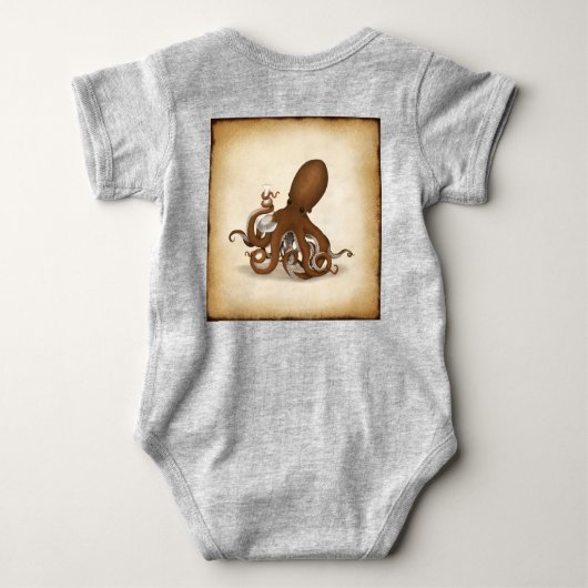 Oktopus mit Glaskolben neo-Viktorianischer Wissens Baby Strampler (Rückseite)