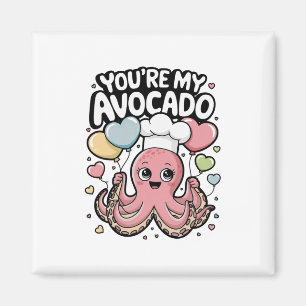 Oktopus mit Herzbylonen Sie sind mein Avocado Vale Magnet