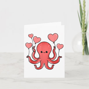 Oktopus mit Herzlöchern Valentinstag Octopus Karte