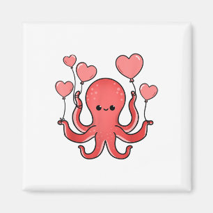 Oktopus mit Herzlöchern Valentinstag Octopus Magnet