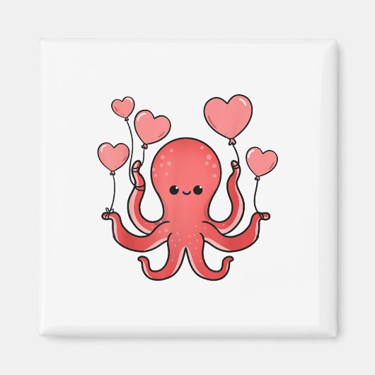Oktopus mit Herzlöchern Valentinstag Octopus Magnet (Vorne)