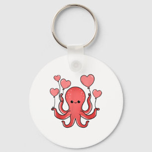 Oktopus mit Herzlöchern Valentinstag Octopus Schlüsselanhänger