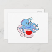 Oktopus mit Herzschlag.PNG Postkarte (Vorne/Hinten)