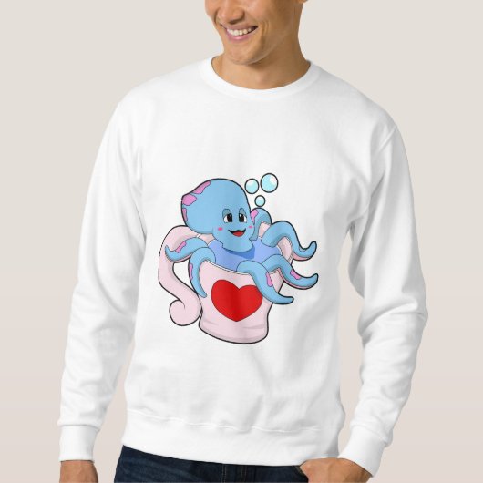 Oktopus mit Herzschlag.PNG Sweatshirt (Vorderseite)