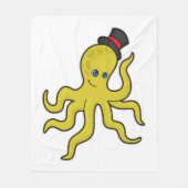 Oktopus mit Hut Fleecedecke (Vorderseite)