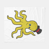 Oktopus mit Hut Fleecedecke (Vorderseite (Horizontal))
