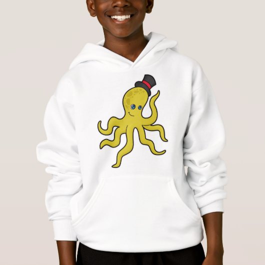 Oktopus mit Hut Hoodie (Vorderseite)