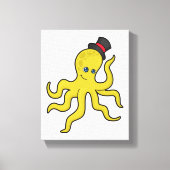 Oktopus mit Hut Leinwanddruck (Vorderseite)