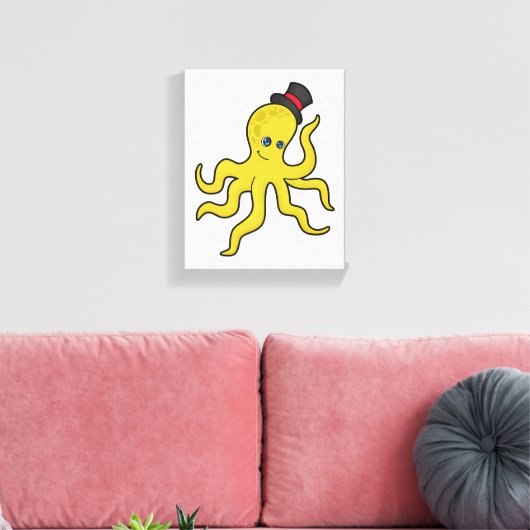 Oktopus mit Hut Leinwanddruck (Insitu (Wohnzimmer))