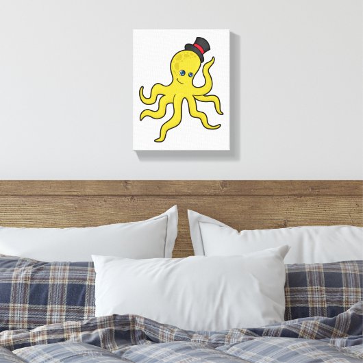 Oktopus mit Hut Leinwanddruck (Insitu (Schlafzimmer))