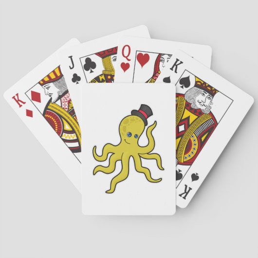 Oktopus mit Hut Spielkarten (Rückseite)