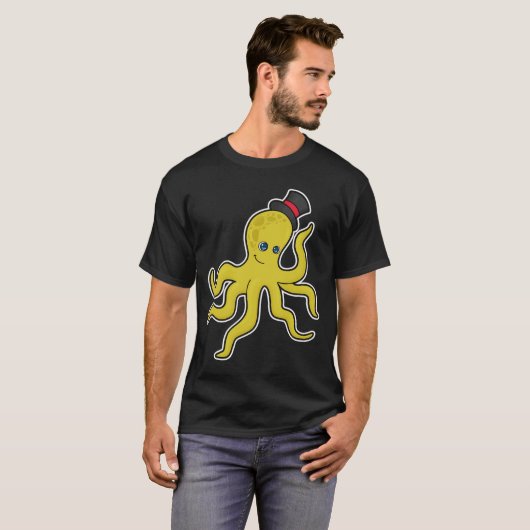 Oktopus mit Hut T-Shirt (Vorne ganz)