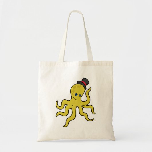 Oktopus mit Hut Tragetasche (Vorne)