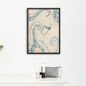 Oktopus mit Kaffeebecher Poster
