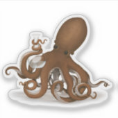 Oktopus mit Labrador Flask Science Chemie Steampun Aufkleber (Vorderseite)
