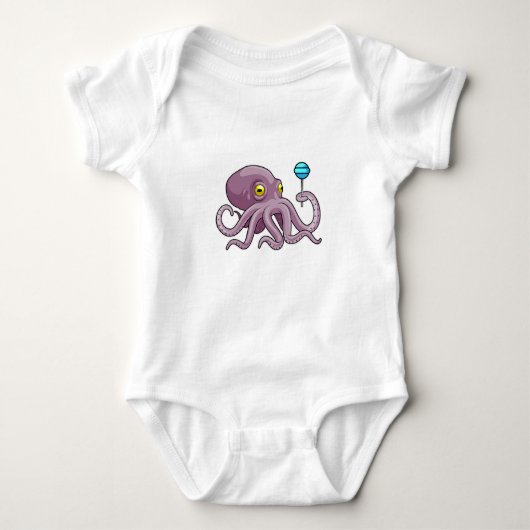 Oktopus mit Lollipop Baby Strampler (Vorderseite)