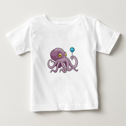 Oktopus mit Lollipop Baby T-shirt (Vorderseite)