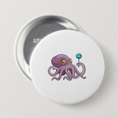 Oktopus mit Lollipop Button (Vorne & Hinten)