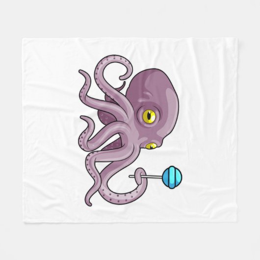 Oktopus mit Lollipop Fleecedecke (Vorderseite (Horizontal))