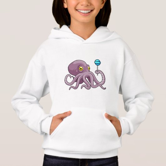 Oktopus mit Lollipop Hoodie (Vorderseite)