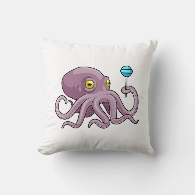 Oktopus mit Lollipop Kissen (Vorderseite)