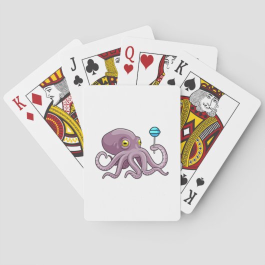 Oktopus mit Lollipop Spielkarten (Rückseite)