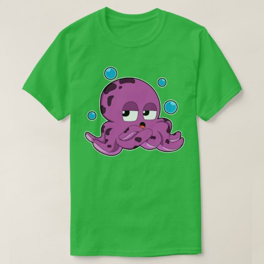 Oktopus mit Luftblasen T-Shirt (Design vorne)