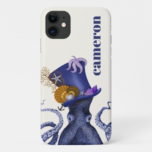 Oktopus mit Nautikhut Case-Mate iPhone Hülle (Rückseite)